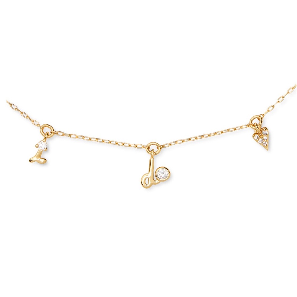 Kate Spade Pavé I Do Charm Necklace, 16" + 3"